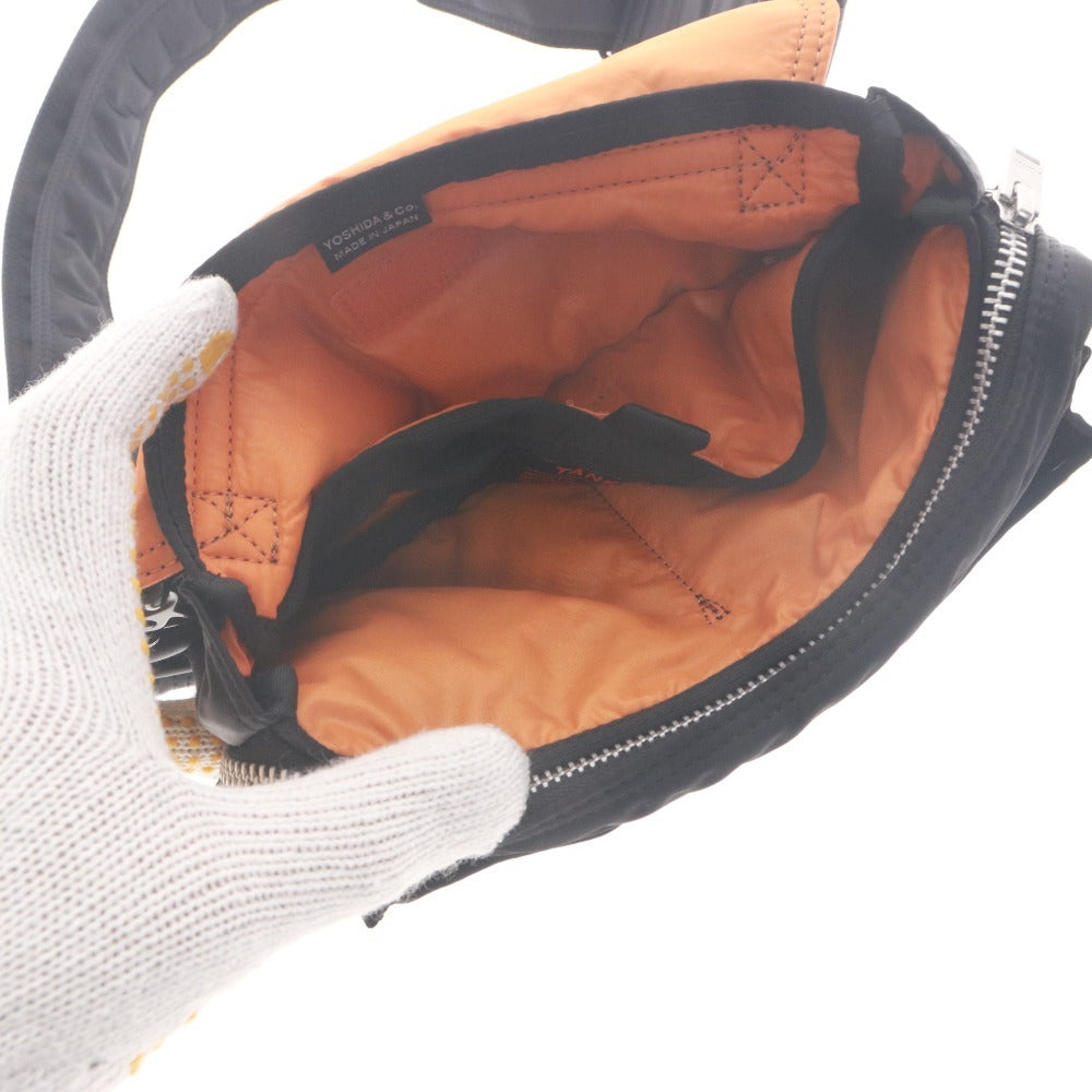 ■ PORTER Shoulder Bag Button Zipper Pockets Made in Japan Men's Black Orange With Bag