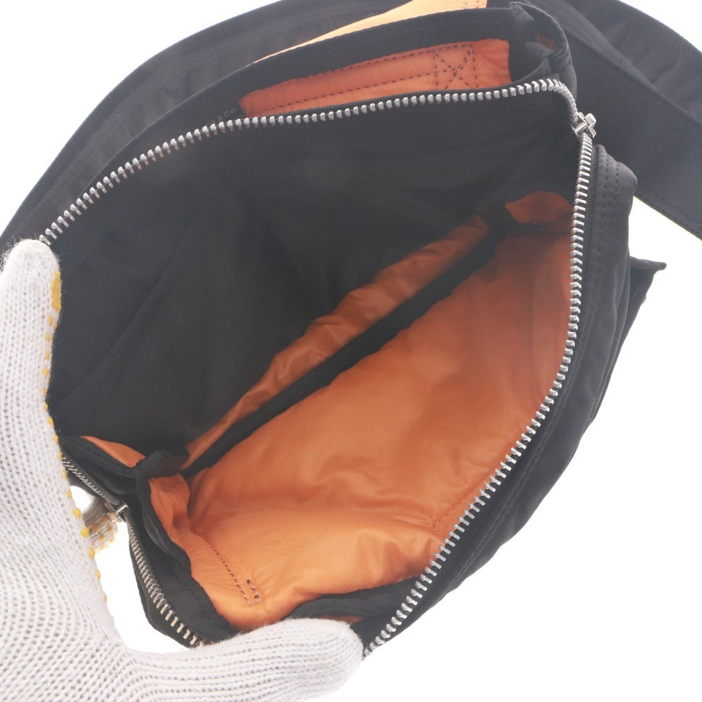 ■ PORTER Shoulder Bag Button Zipper Pockets Made in Japan Men's Black Orange With Bag