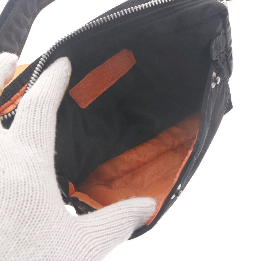 ■ PORTER Shoulder Bag Button Zipper Pockets Made in Japan Men's Black Orange With Bag