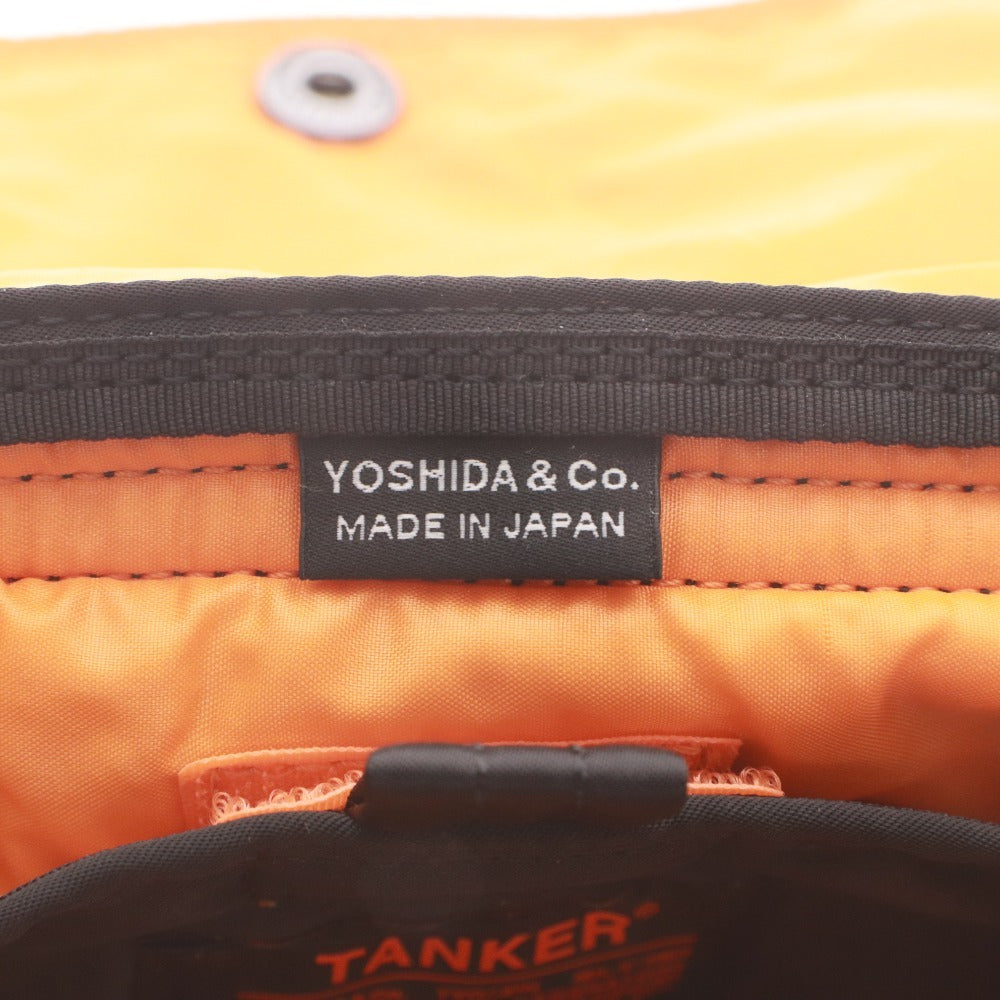 ■ PORTER Shoulder Bag Button Zipper Pockets Made in Japan Men's Black Orange With Bag