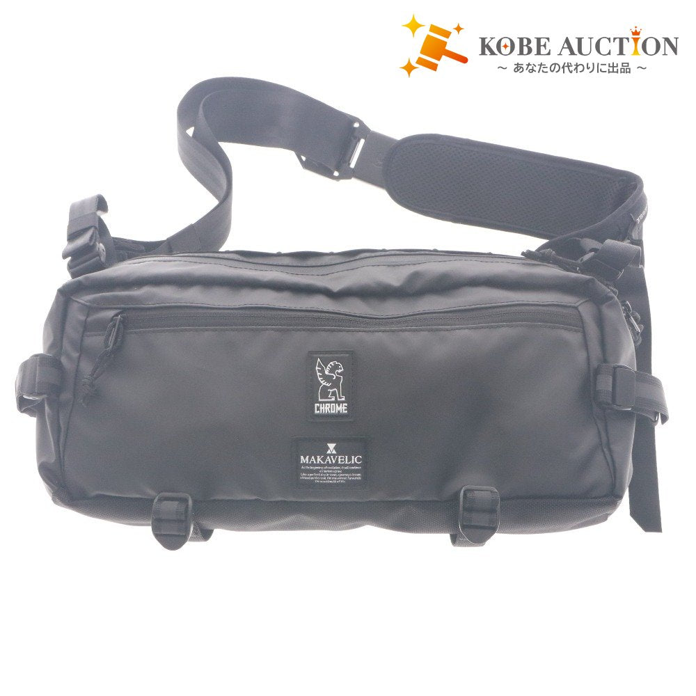 ■ MAKAVELIC x CHROME Collaboration Sling Bag e-Kadet Waterproof Frame Bag Men's Black Unused