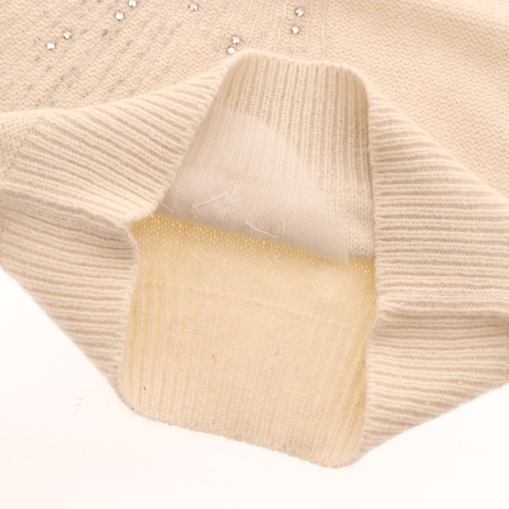 ■ クロエ セーター カットソー 長袖 トップス ニット スパンコール ビーズ レディース 40 ベージュ系