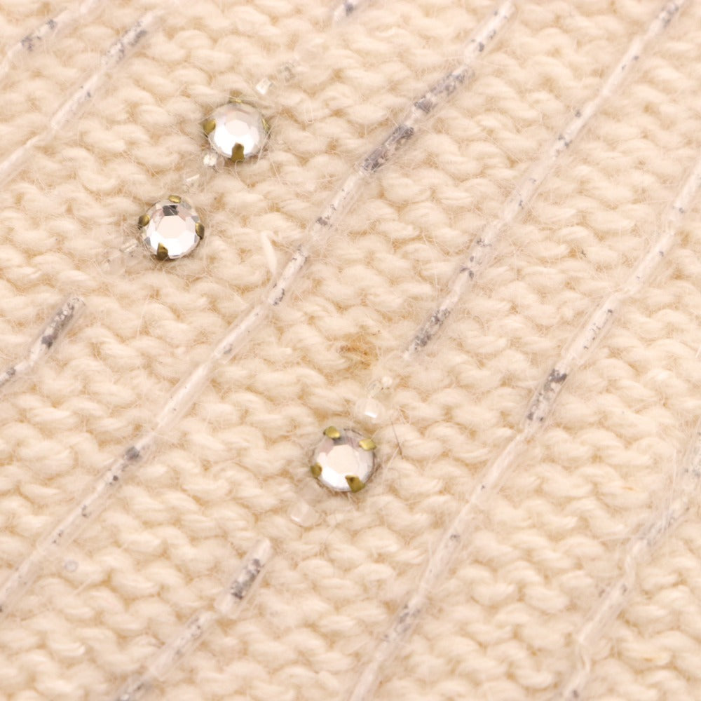 ■ クロエ セーター カットソー 長袖 トップス ニット スパンコール ビーズ レディース 40 ベージュ系