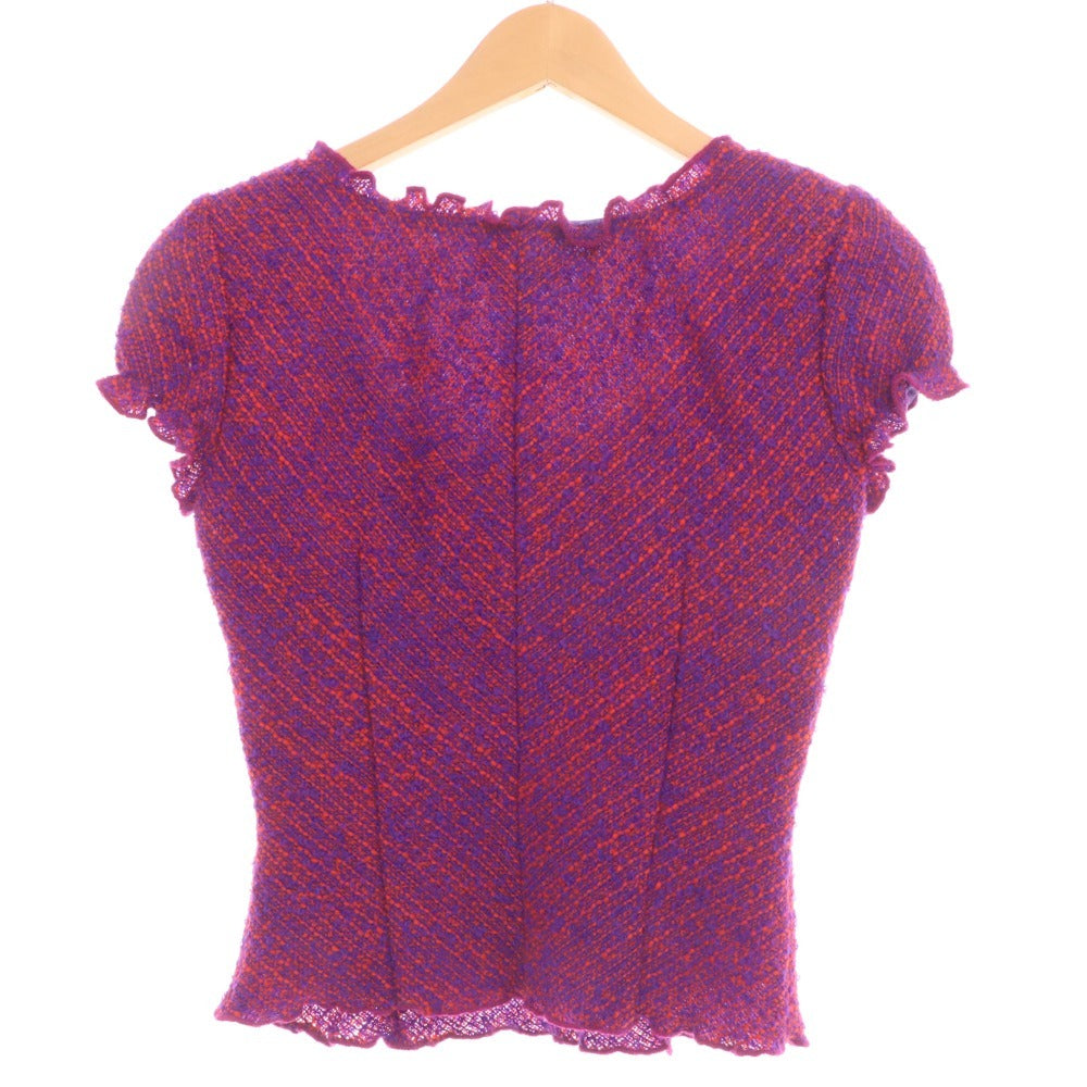 ■ モスキーノ チープアンドチック カットソー 半袖 トップス ニット フリル レディース 38 パープル レッド系