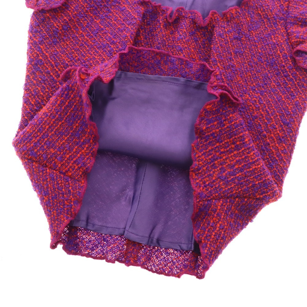 ■ モスキーノ チープアンドチック カットソー 半袖 トップス ニット フリル レディース 38 パープル レッド系