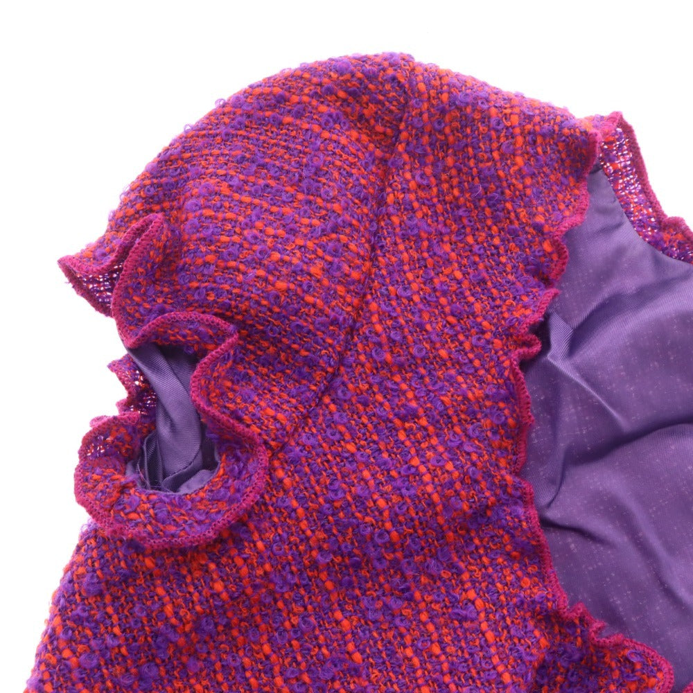 ■ モスキーノ チープアンドチック カットソー 半袖 トップス ニット フリル レディース 38 パープル レッド系