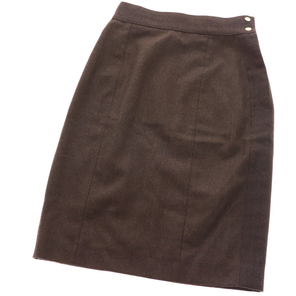 ■ Chanel tight skirt bottoms wool women's size 36 brown