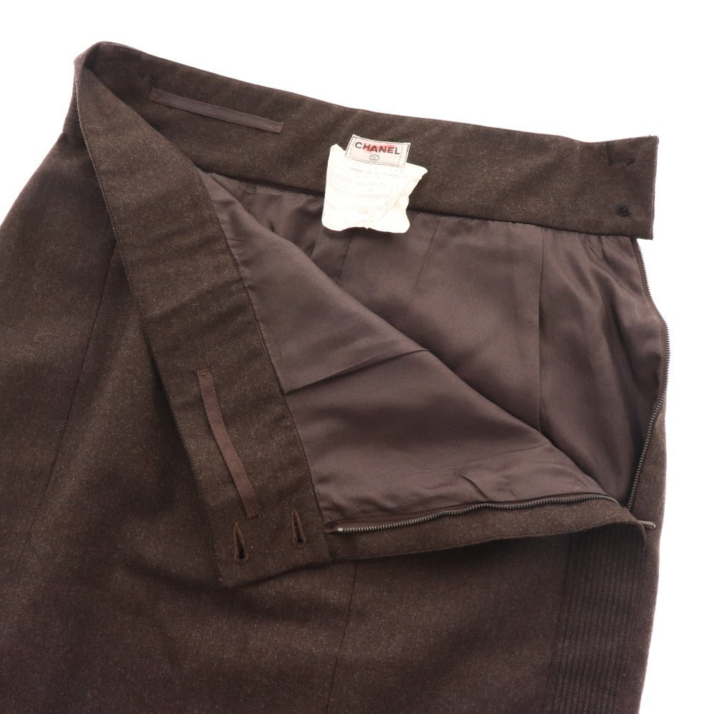 ■ Chanel tight skirt bottoms wool women's size 36 brown