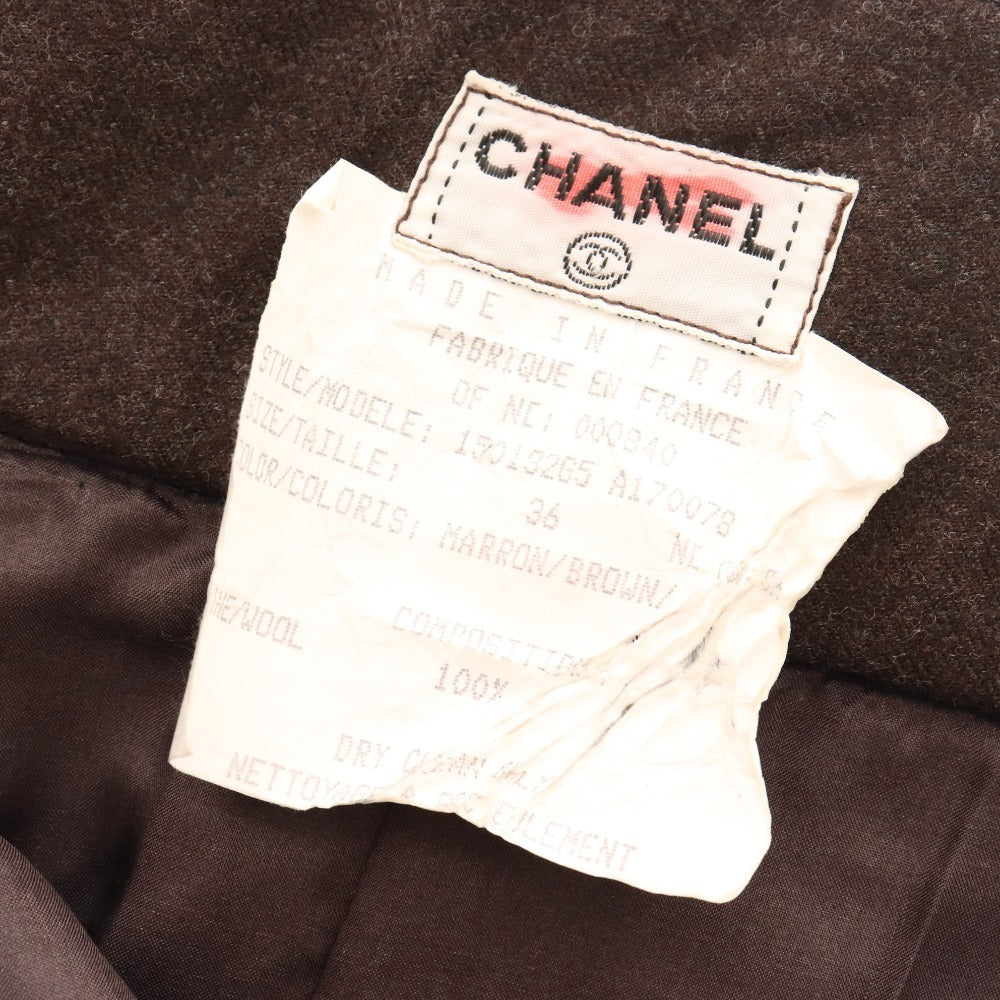 ■ Chanel tight skirt bottoms wool women's size 36 brown