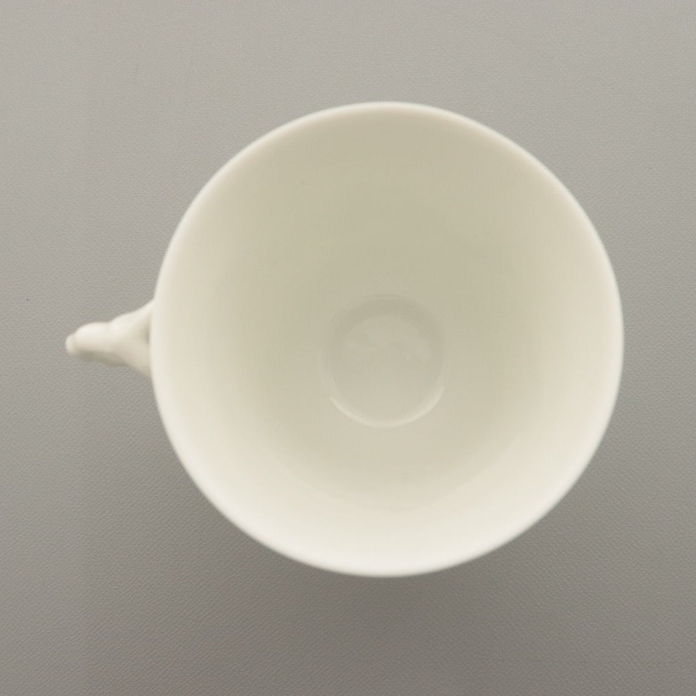 ■ Richard Ginori リチャード ジノリ カップ＆ソーサー 1組 カポディモンテ 白磁 コーヒー ティーカップ 小皿 全長9.5cm 14.7cm ホワイト