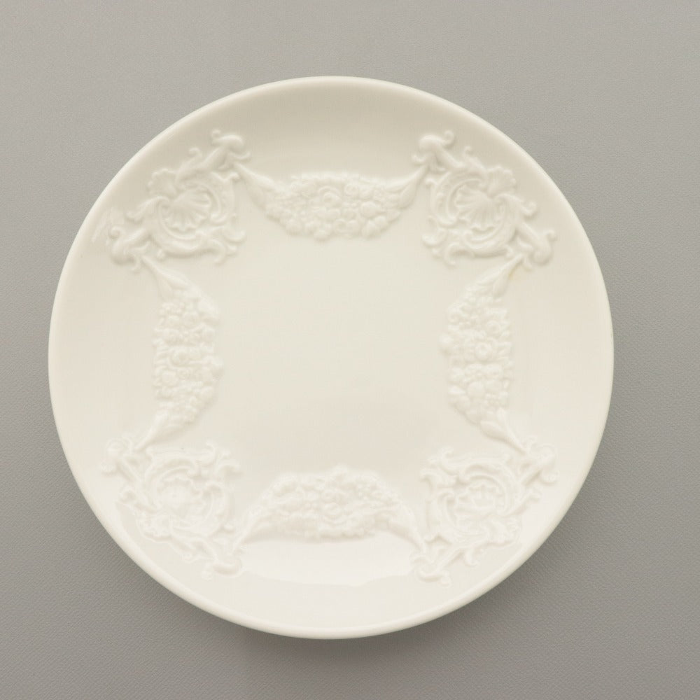 ■ Richard Ginori リチャード ジノリ カップ＆ソーサー 1組 カポディモンテ 白磁 コーヒー ティーカップ 小皿 全長9.5cm 14.7cm ホワイト