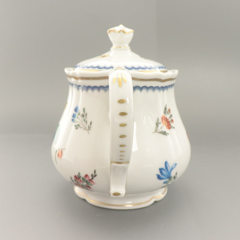 ■ Richard Ginori リチャード ジノリ イタリアン フルーツ ティーポット 洋食器 花柄 イタリア 全長18.5cm ホワイト 等