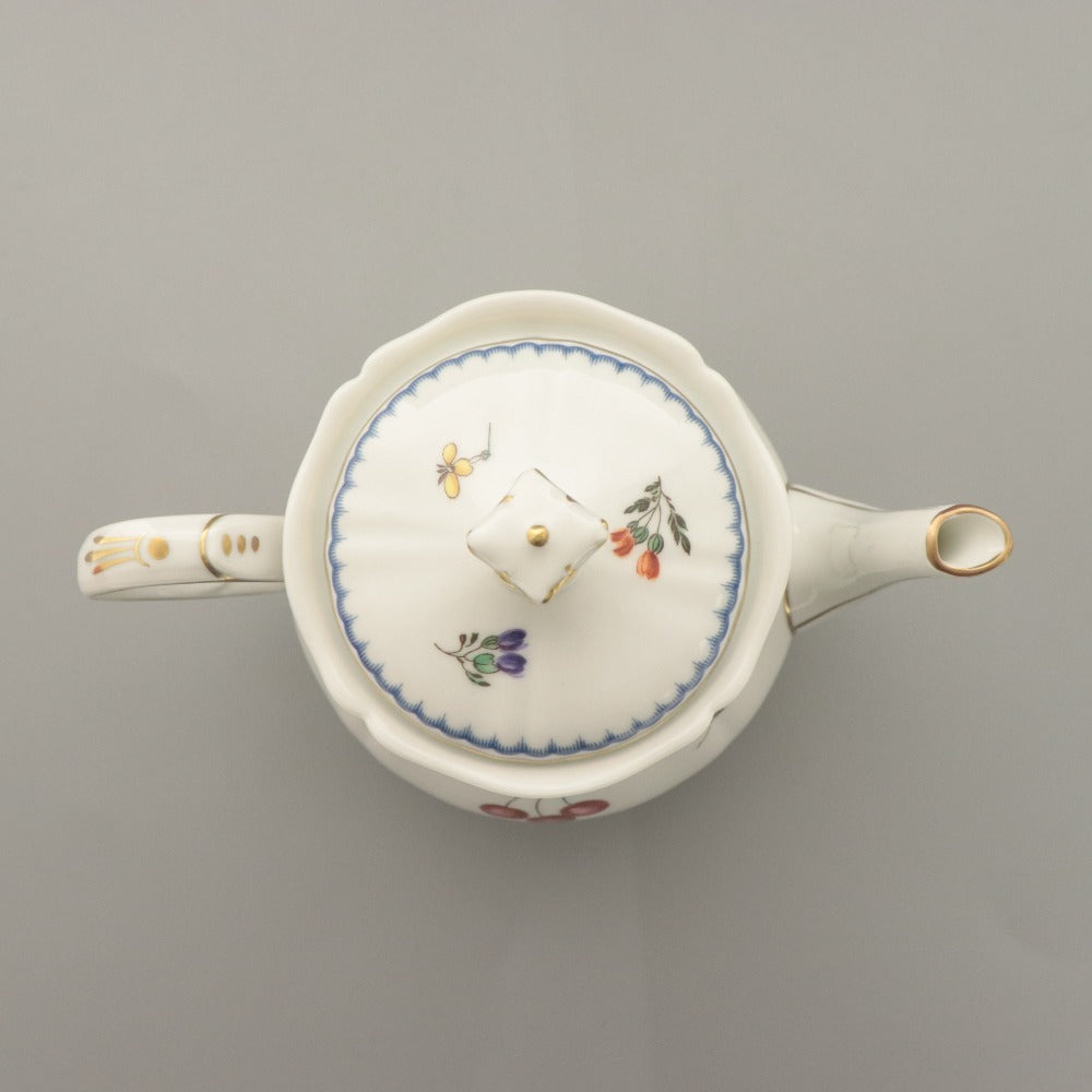 ■ Richard Ginori リチャード ジノリ イタリアン フルーツ ティーポット 洋食器 花柄 イタリア 全長18.5cm ホワイト 等