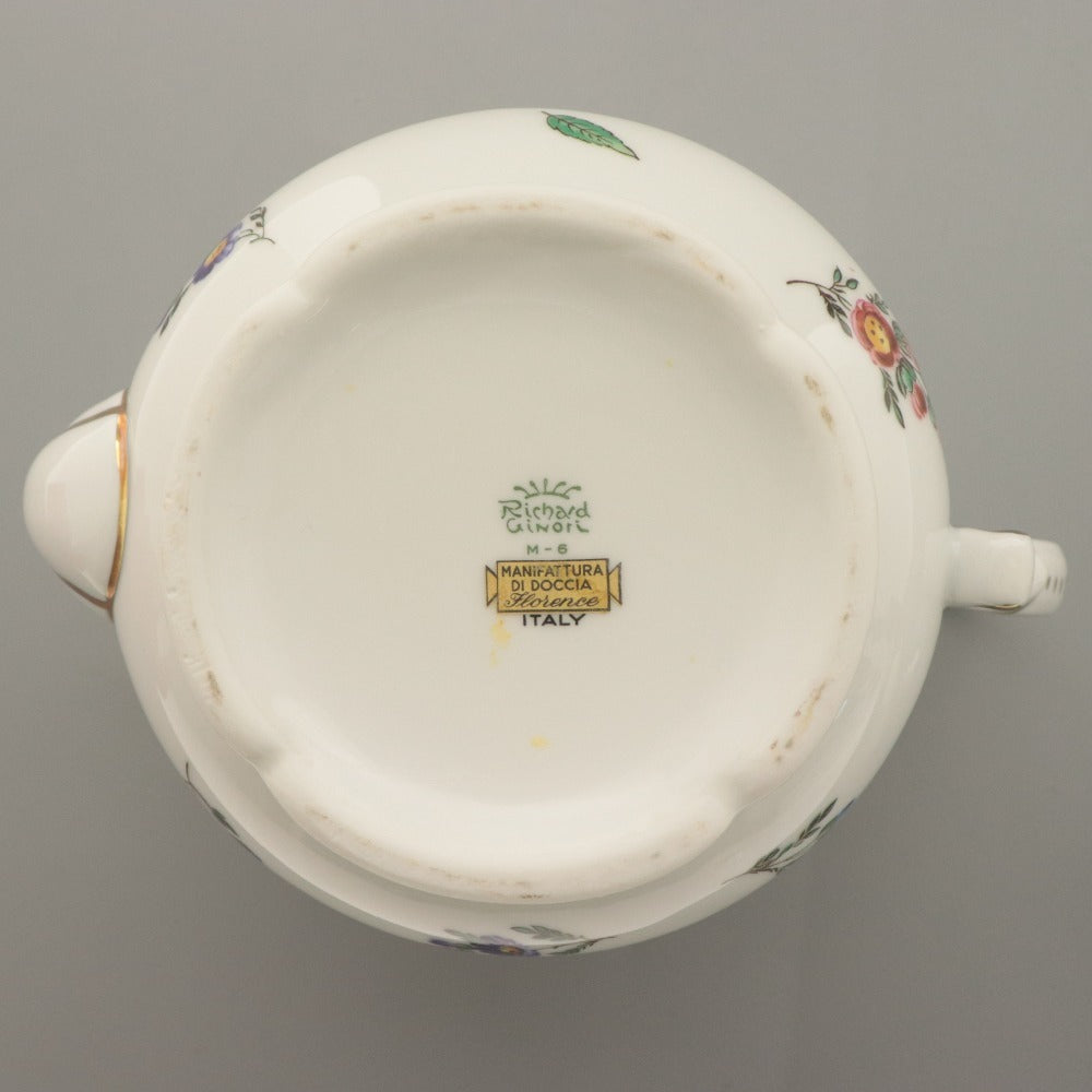 ■ Richard Ginori リチャード ジノリ イタリアン フルーツ ティーポット 洋食器 花柄 イタリア 全長18.5cm ホワイト 等
