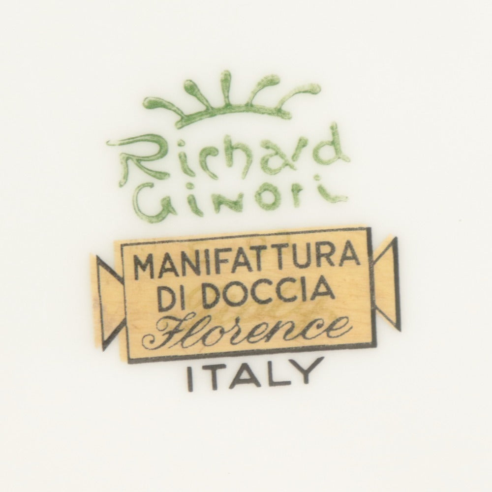 ■ リチャード ジノリ イタリアン フルーツ ケーキ皿 6点セット まとめ売り 中 小皿 浅皿 花柄 イタリア 全長19.2cm ホワイト 等