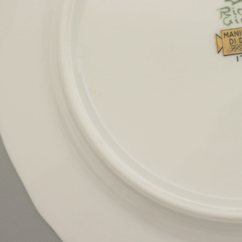 ■ リチャード ジノリ イタリアン フルーツ ケーキ皿 6点セット まとめ売り 中 小皿 浅皿 花柄 イタリア 全長19.2cm ホワイト 等