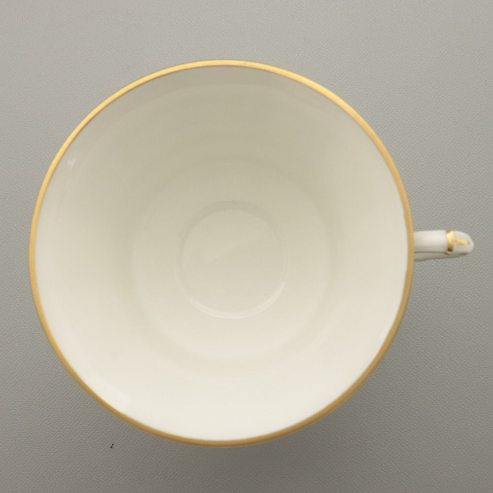 ■ Furstenberg Millefleurs Cup and Saucer Set, Coffee/Tea Cup, Small Plate, Floral Design, Length 11.7cm x 14.4cm, White/Gold