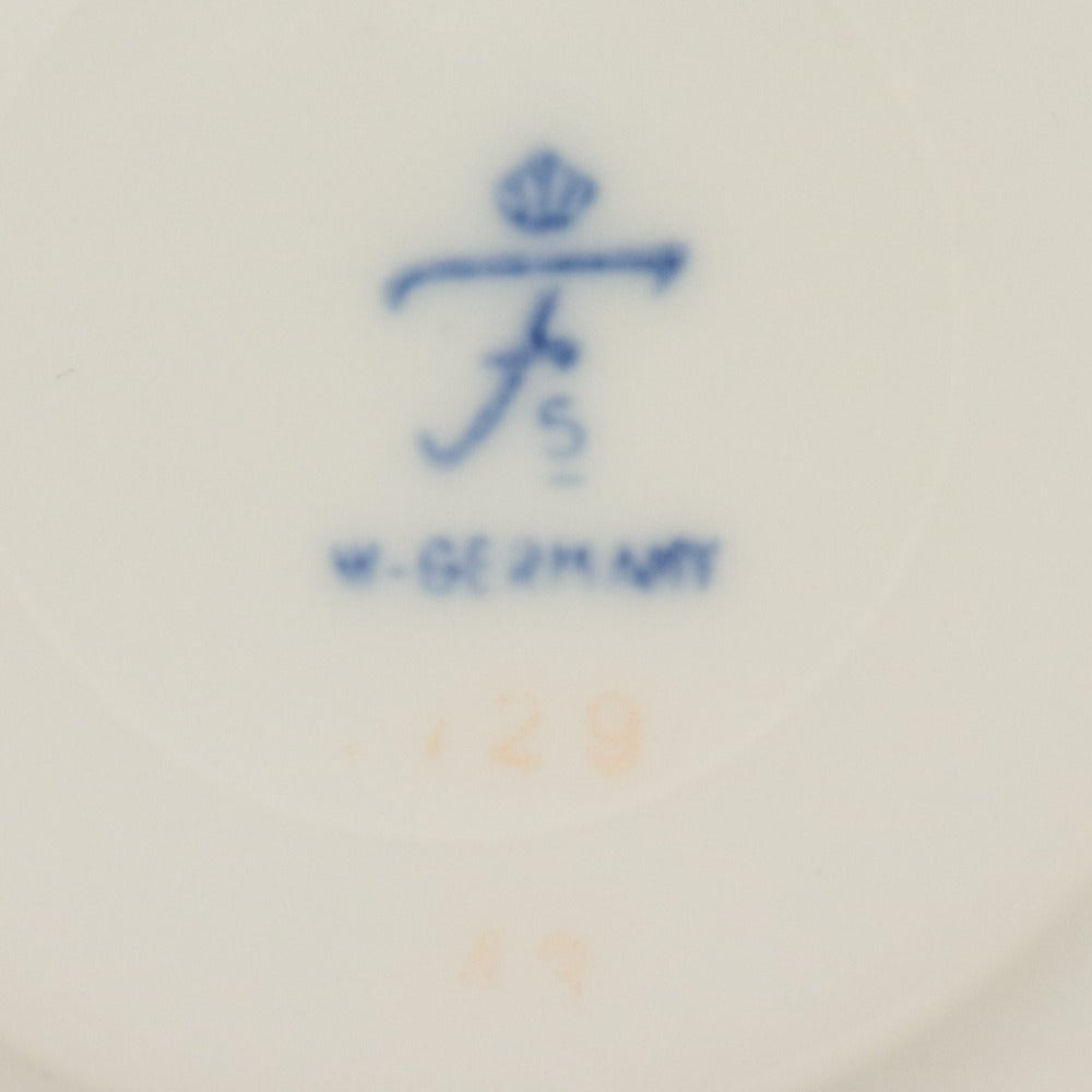 ■ Furstenberg Millefleurs Cup and Saucer Set, Coffee/Tea Cup, Small Plate, Floral Design, Length 11.7cm x 14.4cm, White/Gold