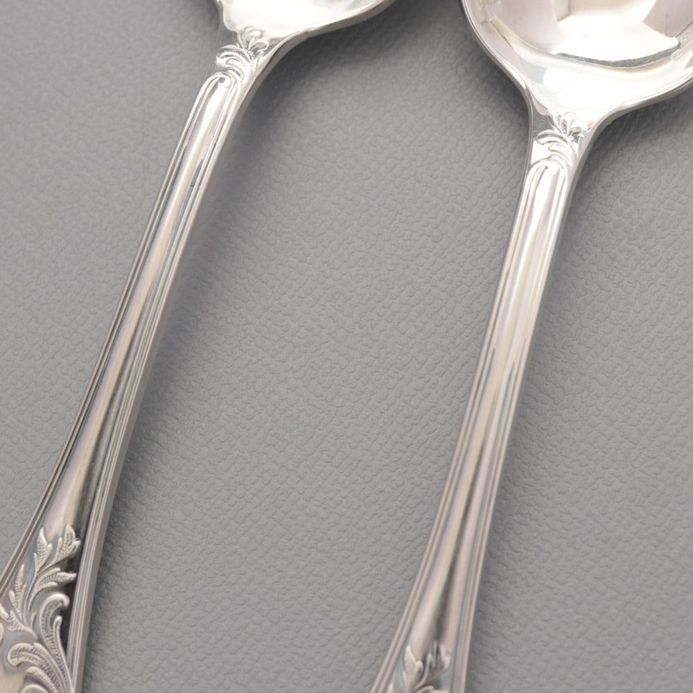 ■ Christofle クリストフル フランス スプーン 2点/本セット まとめ売り 総柄 ロゴ ティー スープ 洋食器 全長 13.5cm シルバー