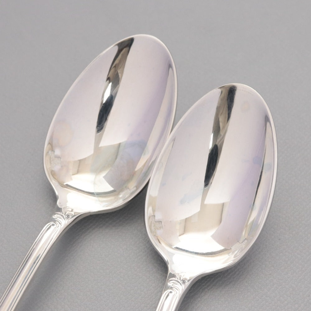 ■ Christofle クリストフル フランス スプーン 2点/本セット まとめ売り 総柄 ロゴ ティー スープ 洋食器 全長 13.5cm シルバー