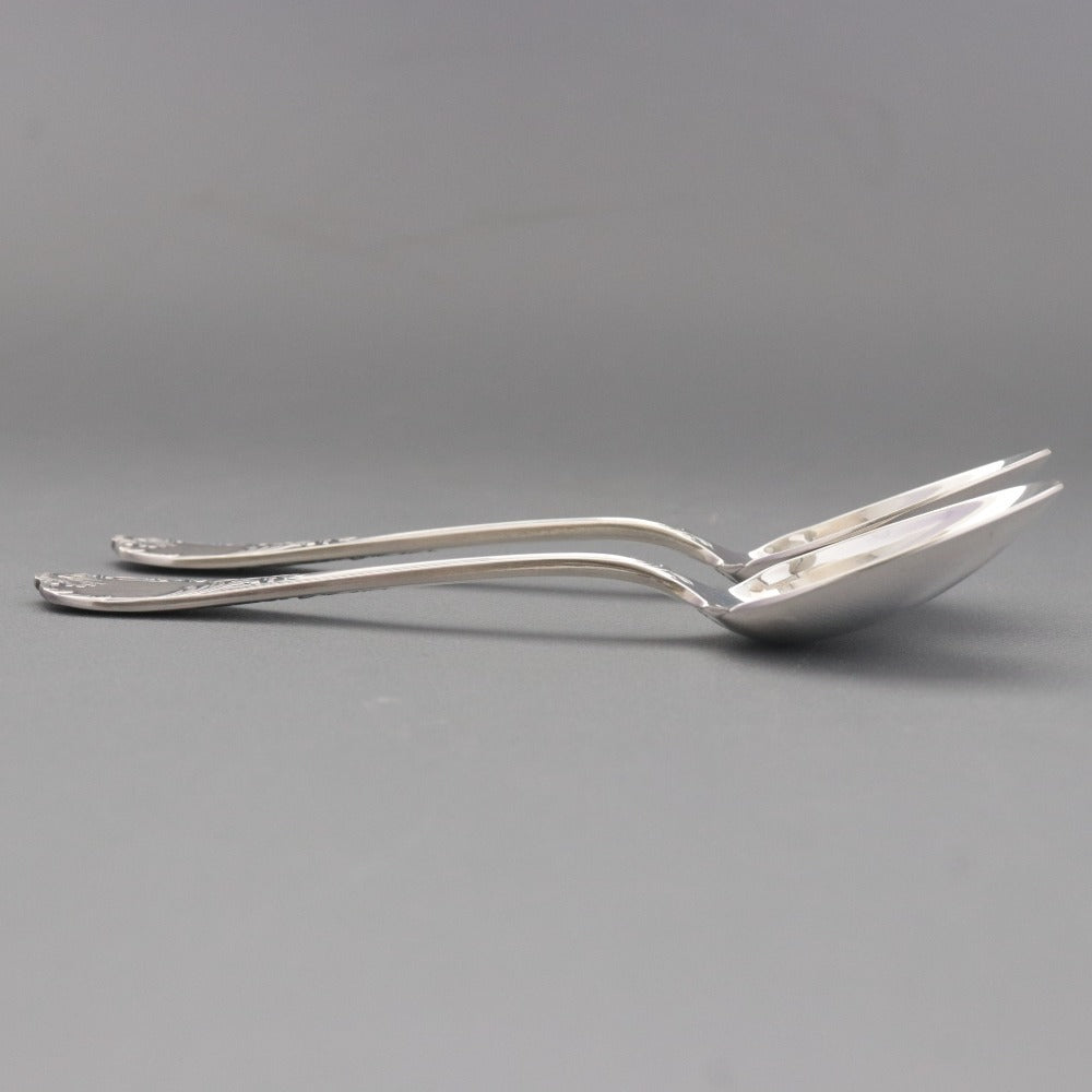 ■ Christofle クリストフル フランス スプーン 2点/本セット まとめ売り 総柄 ロゴ ティー スープ 洋食器 全長 13.5cm シルバー