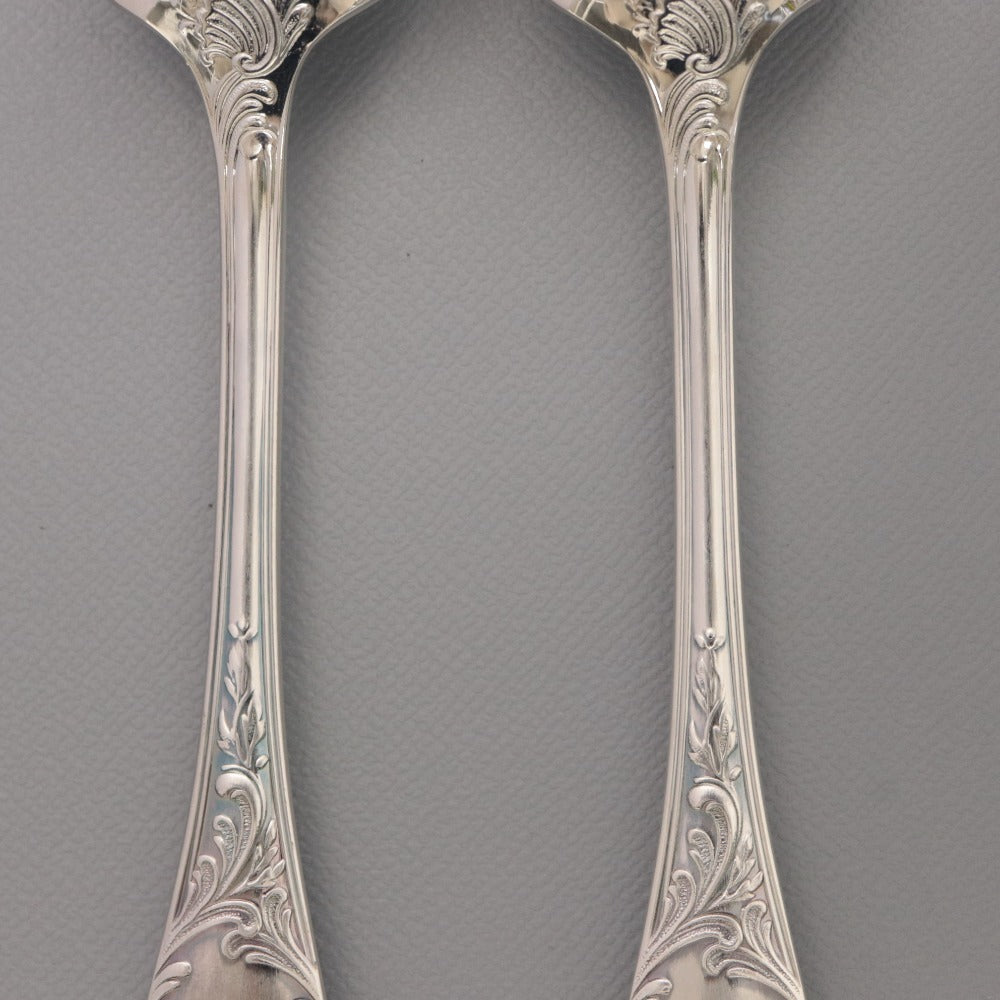 ■ Christofle クリストフル フランス スプーン 2点/本セット まとめ売り 総柄 ロゴ ティー スープ 洋食器 全長 13.5cm シルバー