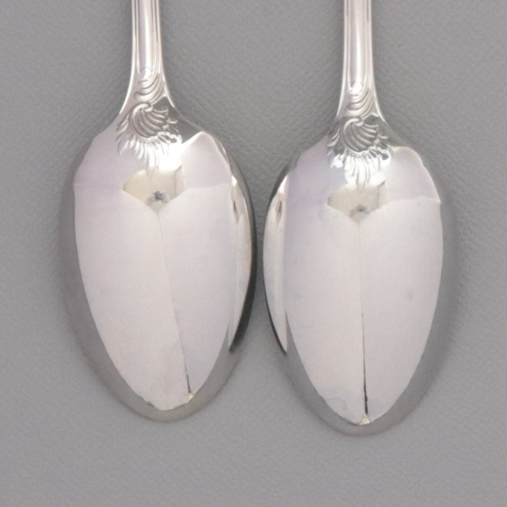 ■ Christofle クリストフル フランス スプーン 2点/本セット まとめ売り 総柄 ロゴ ティー スープ 洋食器 全長 13.5cm シルバー