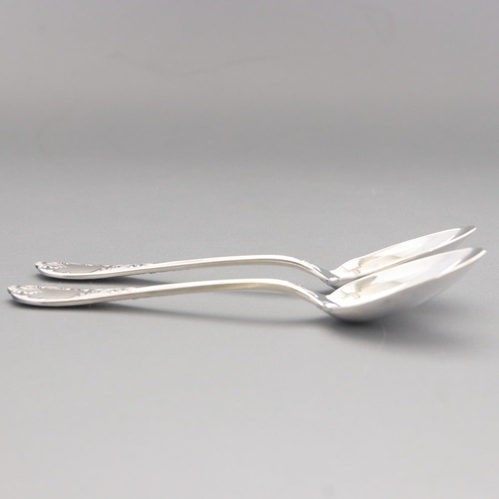 ■ Christofle クリストフル フランス スプーン 2点/本セット まとめ売り 総柄 ロゴ ティー スープ 洋食器 全長 13.5cm シルバー