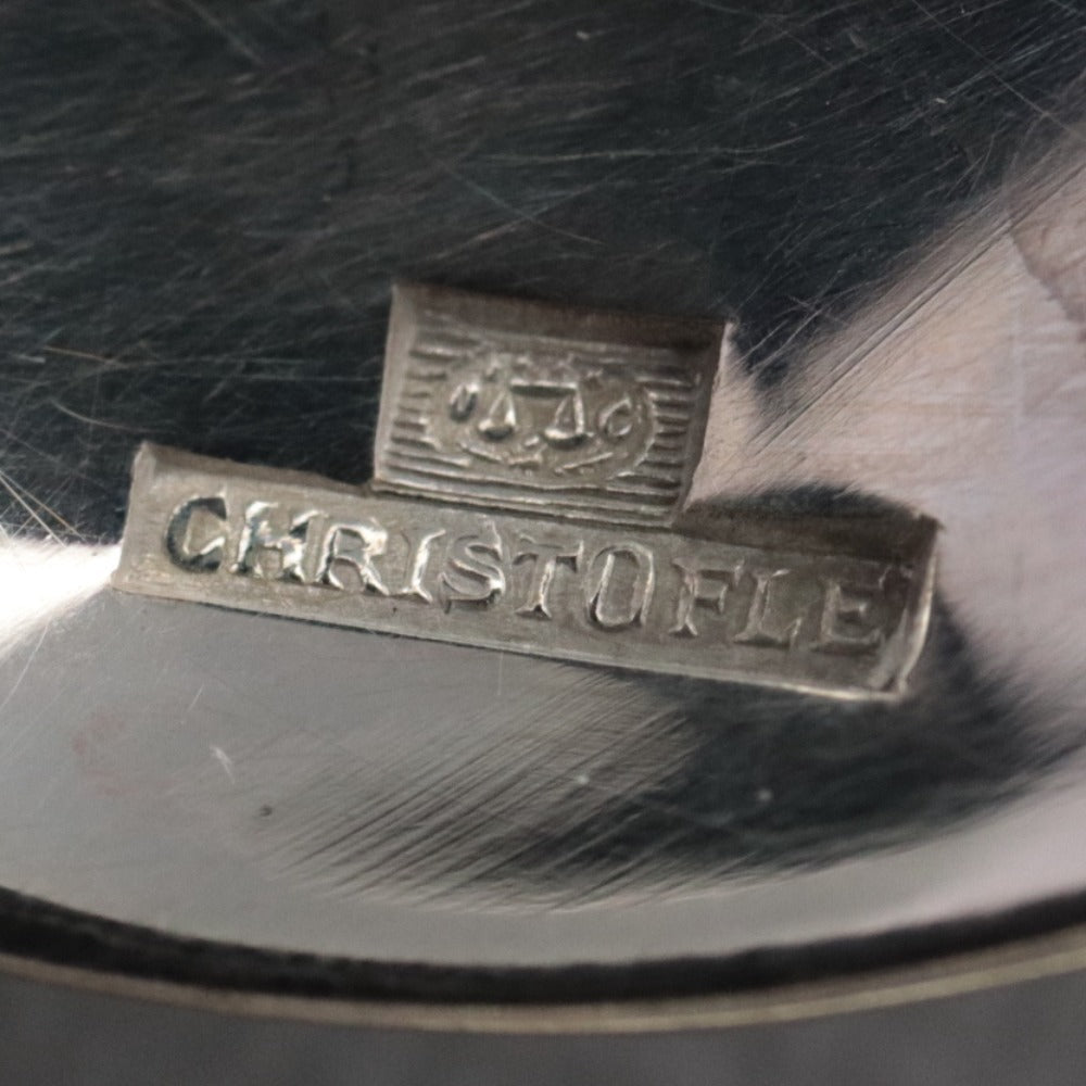 ■ Christofle クリストフル フランス スプーン 2点/本セット まとめ売り 総柄 ロゴ ティー スープ 洋食器 全長 13.5cm シルバー