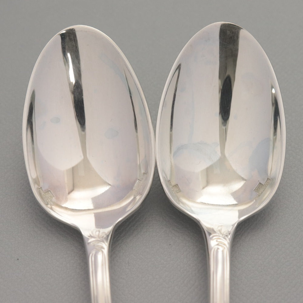 ■ Christofle クリストフル フランス スプーン 2点/本セット まとめ売り 総柄 ロゴ ティー スープ 洋食器 全長 13.5cm シルバー