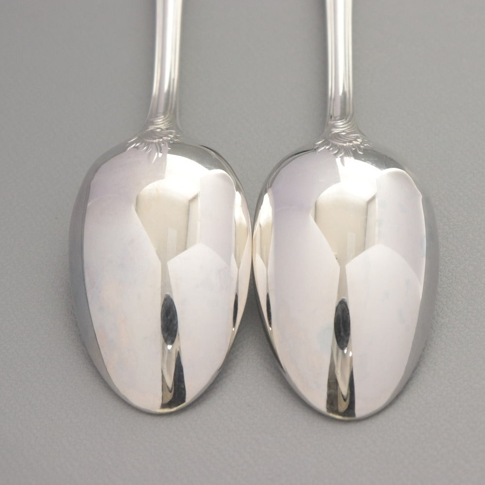 ■ Christofle クリストフル フランス スプーン 2点/本セット まとめ売り 総柄 ロゴ ティー スープ 洋食器 全長 13.5cm シルバー