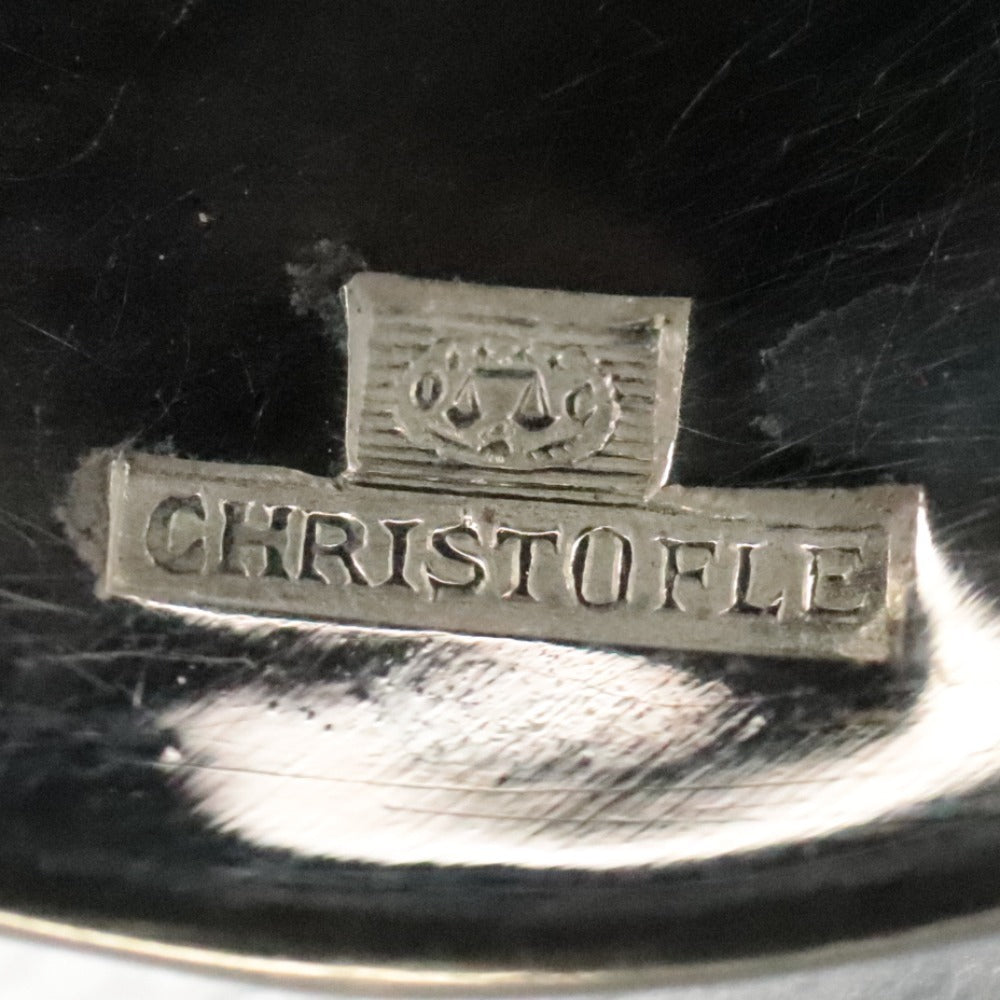 ■ Christofle クリストフル フランス スプーン 2点/本セット まとめ売り 総柄 ロゴ ティー スープ 洋食器 全長 13.5cm シルバー