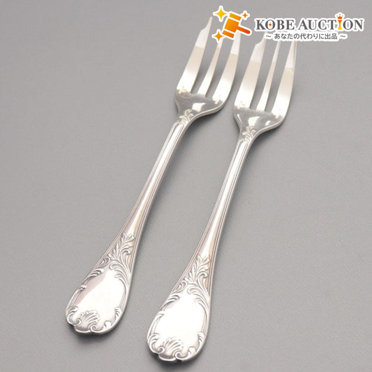 ■ Christofle France Fork Set of 2 (15.9cm Long, Silver)