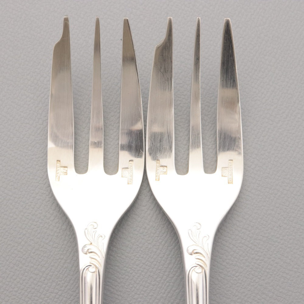 ■ Christofle France Fork Set of 2 (15.9cm Long, Silver)