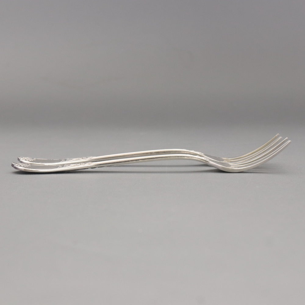 ■ Christofle France Fork Set of 2 (15.9cm Long, Silver)