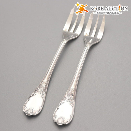 ■ Christofle France Fork Set of 2 (15.9cm Long, Silver)