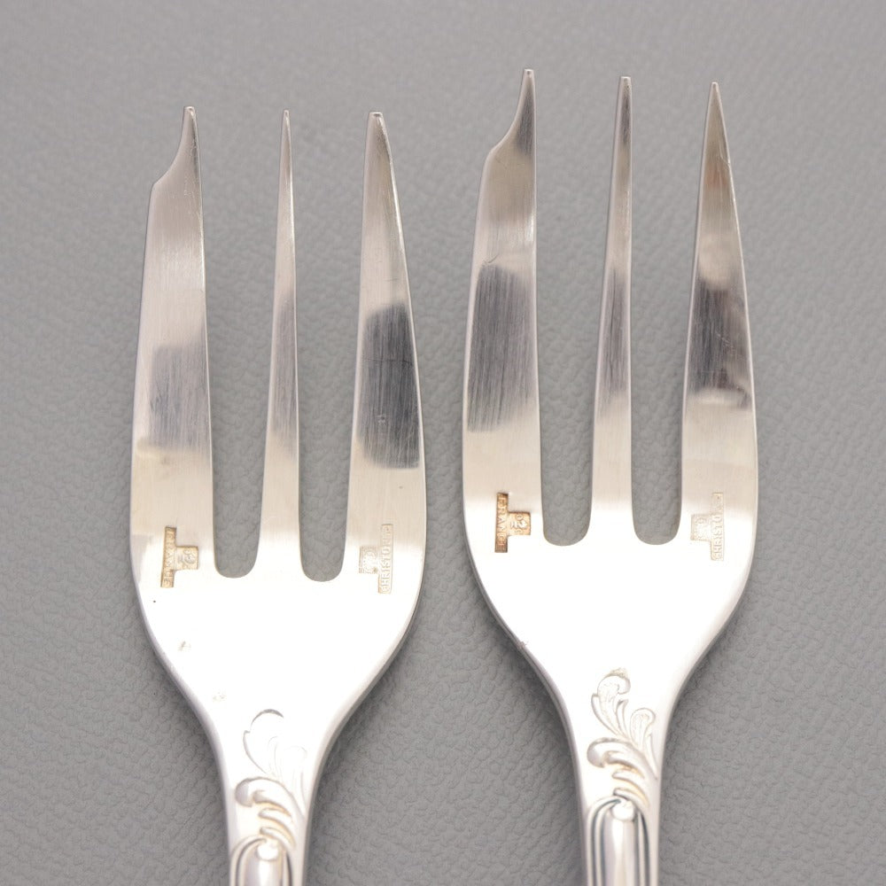 ■ Christofle France Fork Set of 2 (15.9cm Long, Silver)