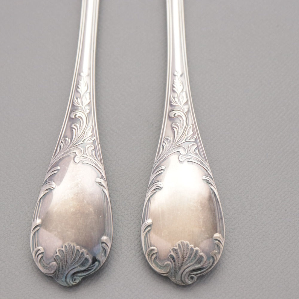 ■ Christofle France Fork Set of 2 (15.9cm Long, Silver)