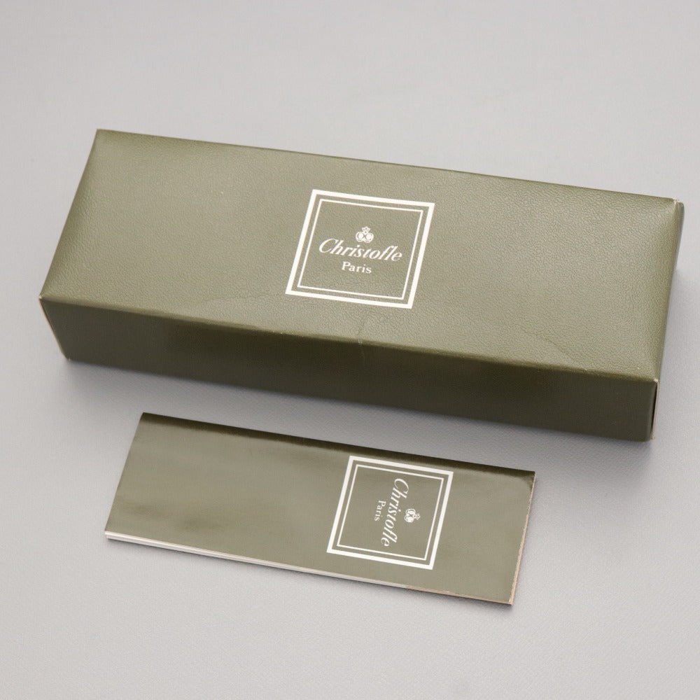 ■ Christofle France Fork Set of 2 (15.9cm Total Length, Silver) with Box, All-Over Print and Logo, Cake and Western-Style Dinnerware