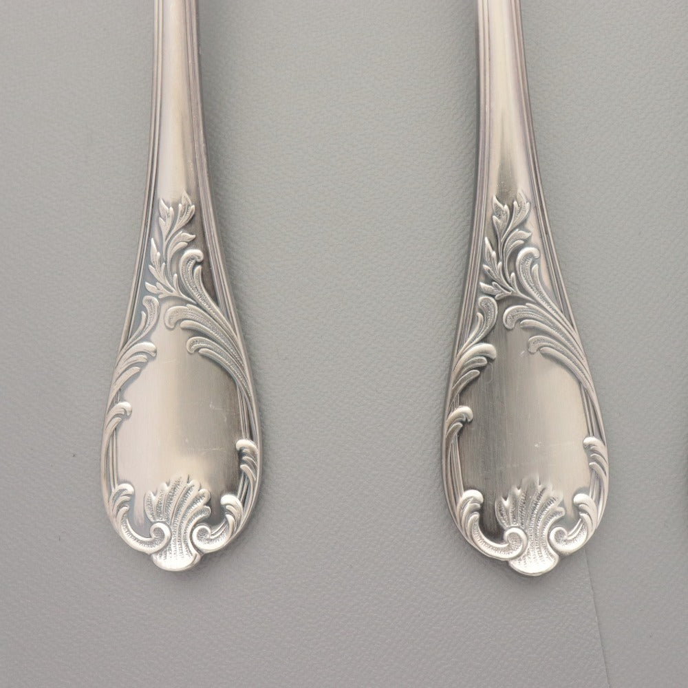 ■ Christofle クリストフル フランス スプーン 6点/本セット まとめ売り ディナー テーブル 洋食器 総柄 全長20cm シルバー カバー付き