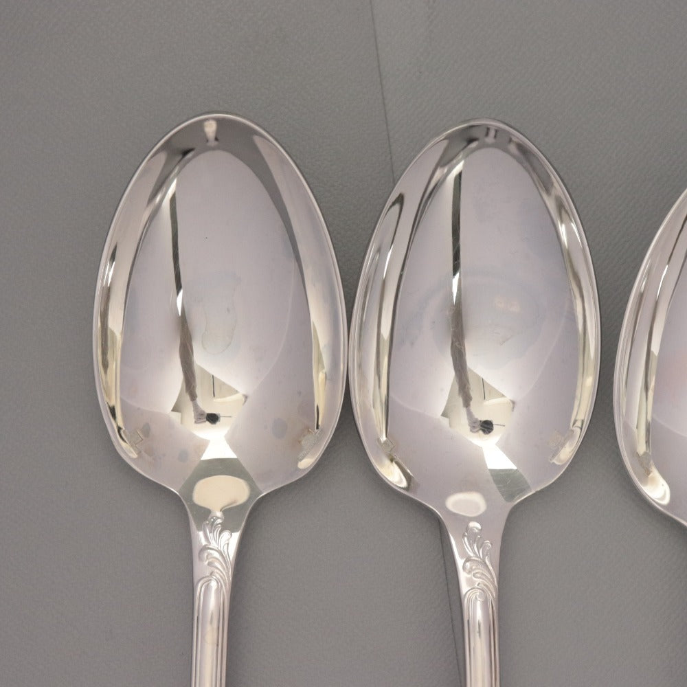 ■ Christofle クリストフル フランス スプーン 6点/本セット まとめ売り ディナー テーブル 洋食器 総柄 全長20cm シルバー カバー付き