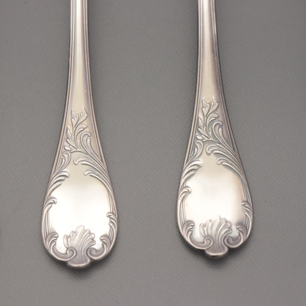 ■ Christofle クリストフル フランス スプーン 6点/本セット まとめ売り ディナー テーブル 洋食器 総柄 全長20cm シルバー カバー付き