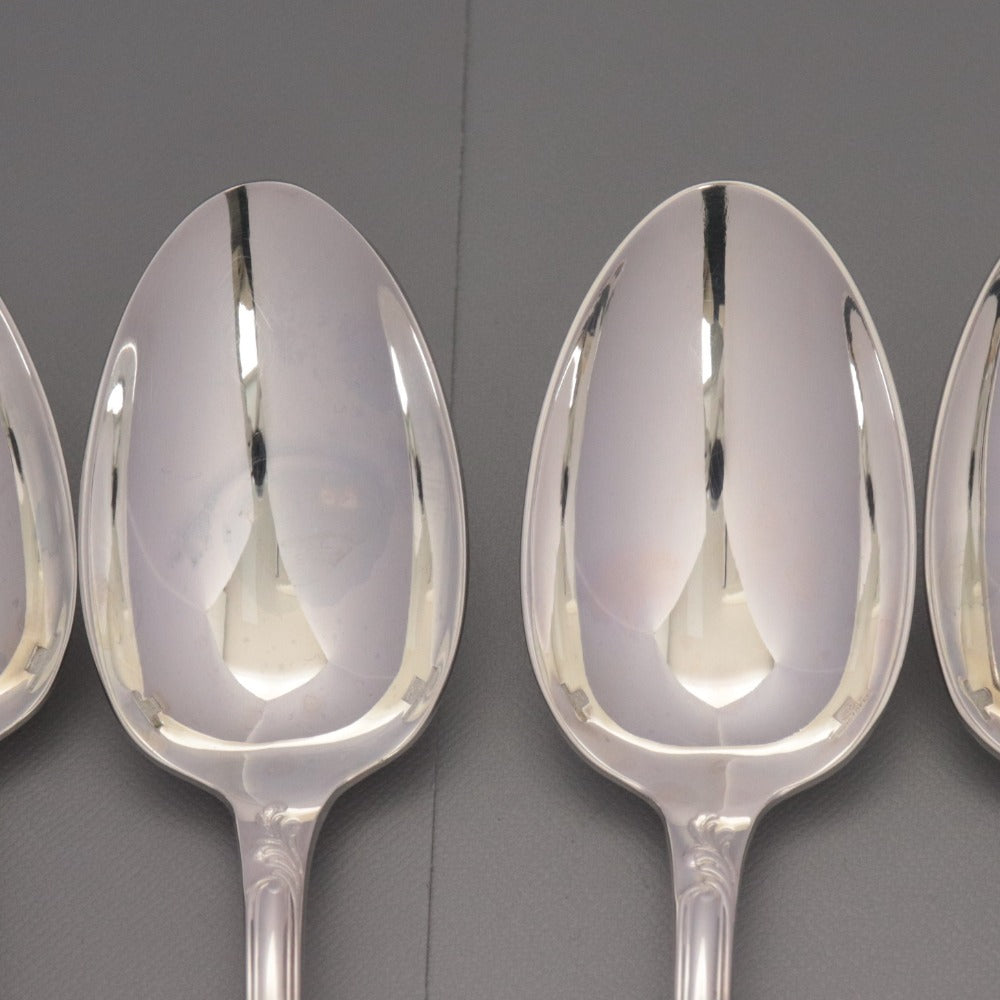 ■ Christofle クリストフル フランス スプーン 6点/本セット まとめ売り ディナー テーブル 洋食器 総柄 全長20cm シルバー カバー付き