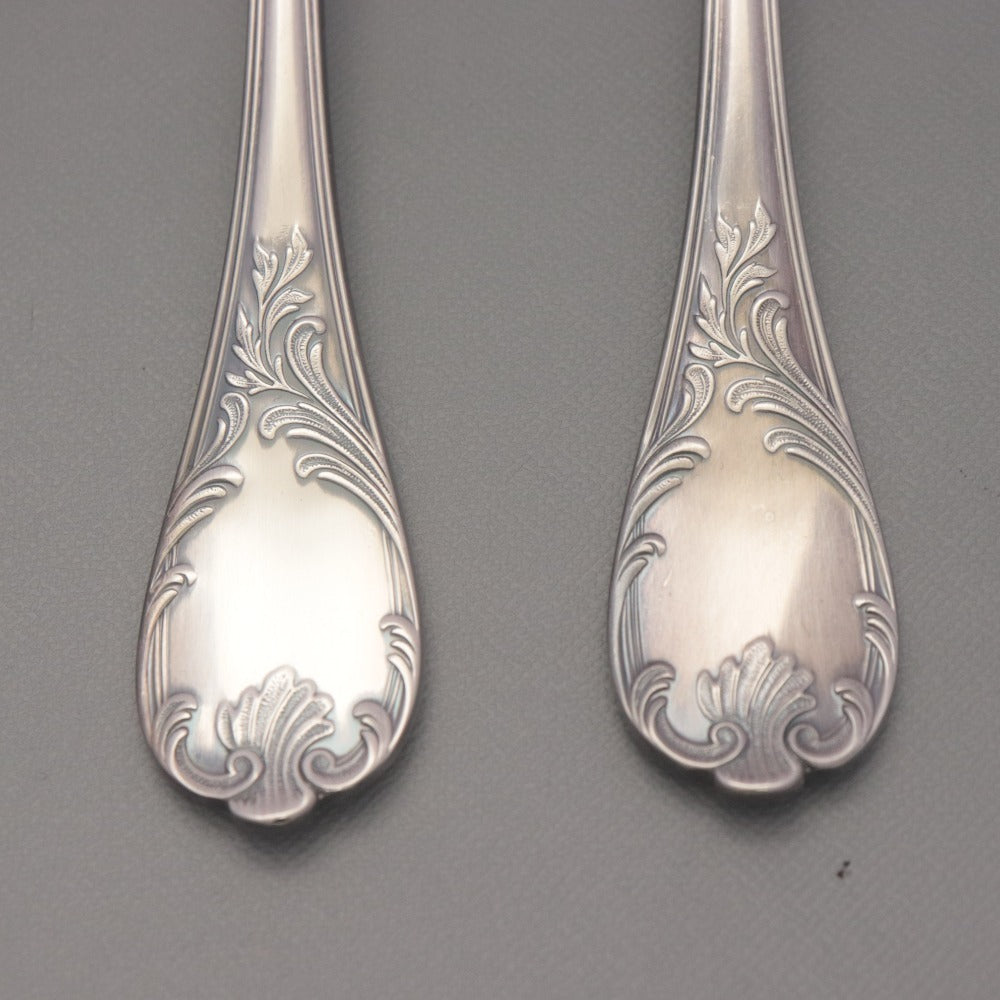 ■ Christofle クリストフル フランス スプーン 6点/本セット まとめ売り ディナー テーブル 洋食器 総柄 全長20cm シルバー カバー付き