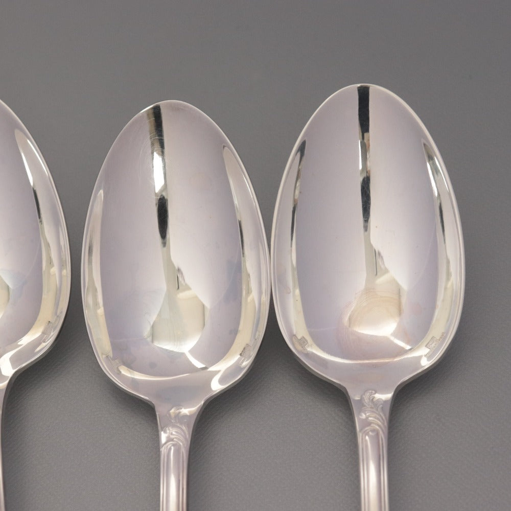 ■ Christofle クリストフル フランス スプーン 6点/本セット まとめ売り ディナー テーブル 洋食器 総柄 全長20cm シルバー カバー付き