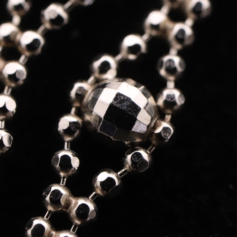 ■ ネックレス アクセサリー カットボールチェーン ミラーボール Pt850 刻印 9.6g シルバー 箱付き ジャンク