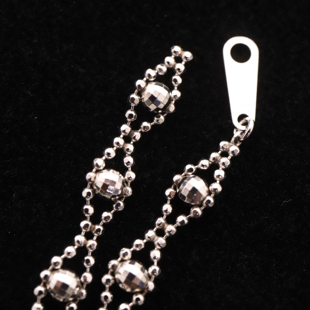 ■ ネックレス アクセサリー カットボールチェーン ミラーボール Pt850 刻印 9.6g シルバー 箱付き ジャンク