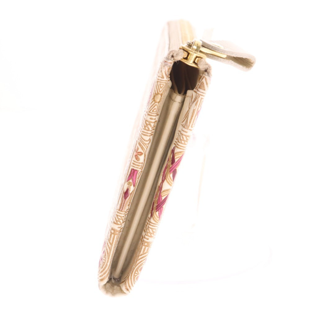 ■ 文庫屋大関 長財布 L字ファスナー アポロン レディース ホワイト ピンク系