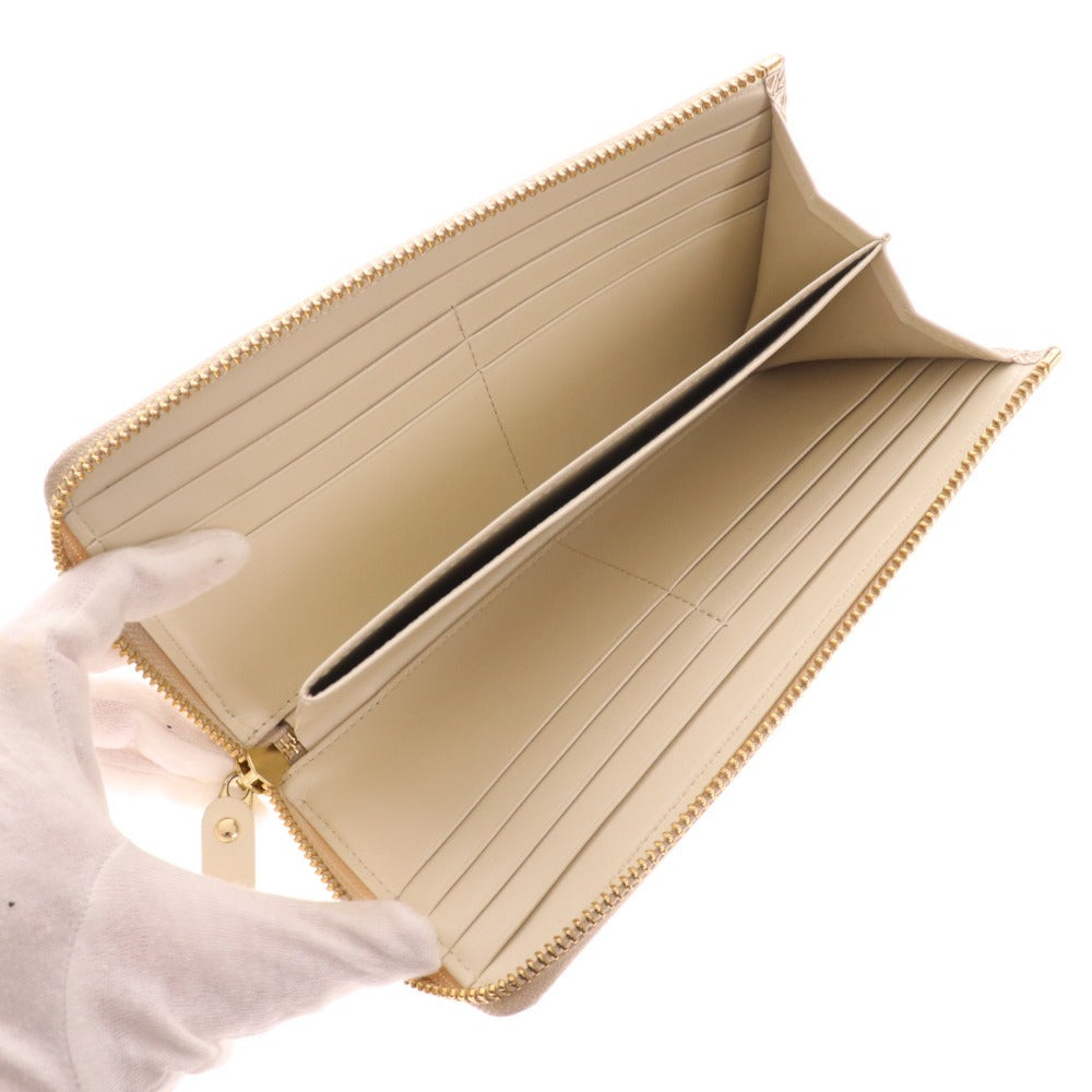 ■ 文庫屋大関 長財布 L字ファスナー アポロン レディース ホワイト ピンク系