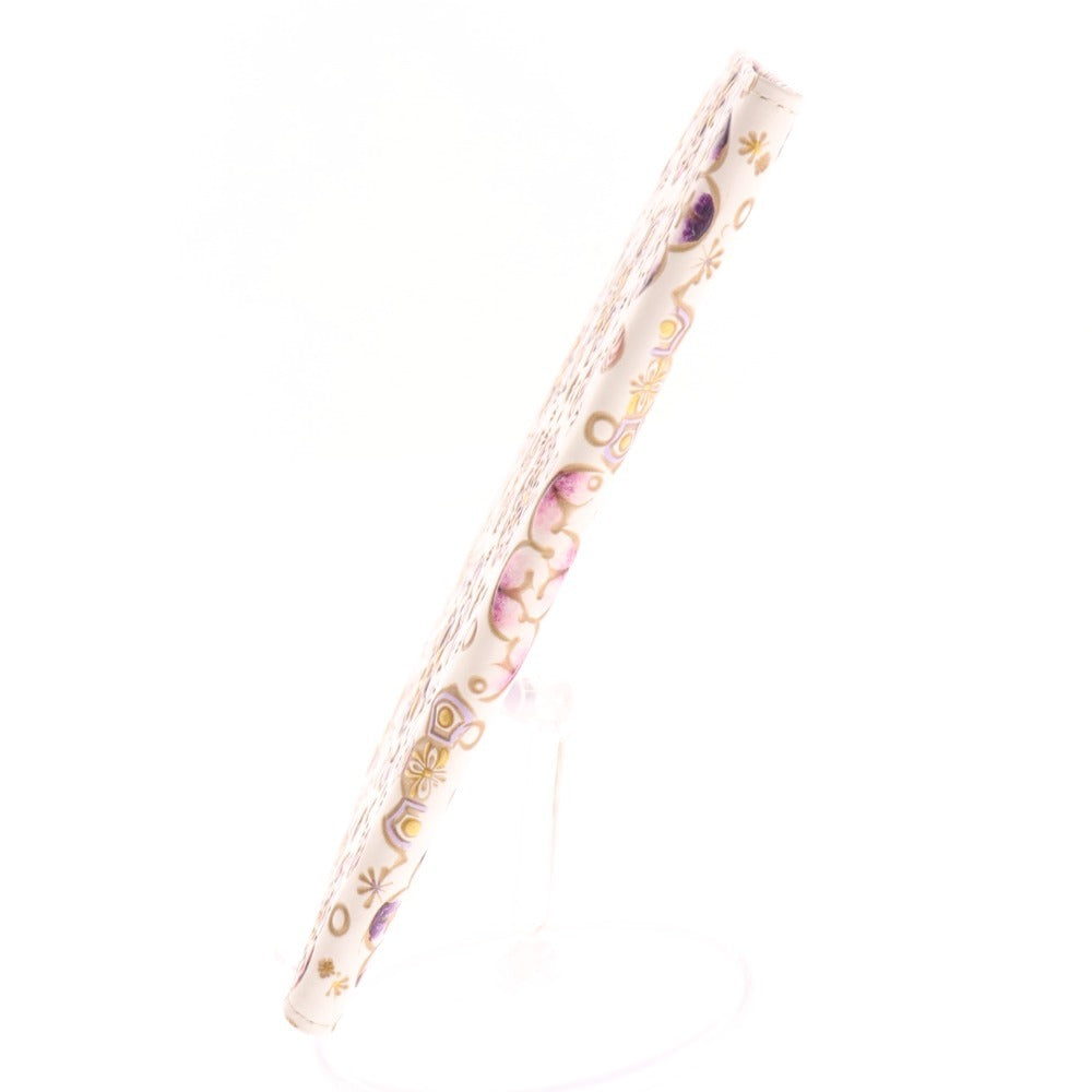 ■ Bunkoya Ozeki Book Cover, Notebook Case, Floral Pattern, Women's, White, Purple